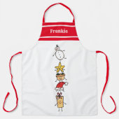 可愛パーソナライズされたいクリスマスキャラクター エプロン (正面)
