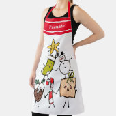 可愛パーソナライズされたいクリスマスキャラクター エプロン (インサイチュ)