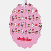 可愛パーソナライズされたいクリスマスキャラクター オーナメントカード (左)