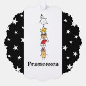 可愛パーソナライズされたいクリスマスキャラクター オーナメントカード (正面)