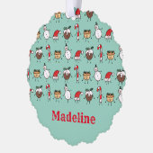 可愛パーソナライズされたいクリスマスキャラクター オーナメントカード (左)