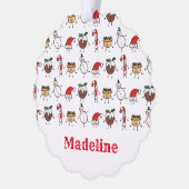 可愛パーソナライズされたいクリスマスキャラクター オーナメントカード (左)