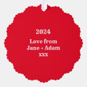 可愛パーソナライズされたいクリスマスキャラクター オーナメントカード (裏面)