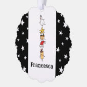 可愛パーソナライズされたいクリスマスキャラクター オーナメントカード (左)