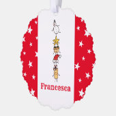 可愛パーソナライズされたいクリスマスキャラクター オーナメントカード (左)