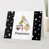 可愛パーソナライズされたいクリスマスキャラクター カード (正面)