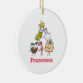 可愛パーソナライズされたいクリスマスキャラクター セラミックオーナメント (右)