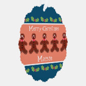 可愛パーソナライズされたいクリスマスジンジャーブレッドマン オーナメントカード (右)