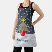 可愛パーソナライズされたいクリスマスツリー エプロン (インサイチュ)