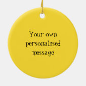 可愛パーソナライズされたいクリスマスプリン セラミックオーナメント (裏面)