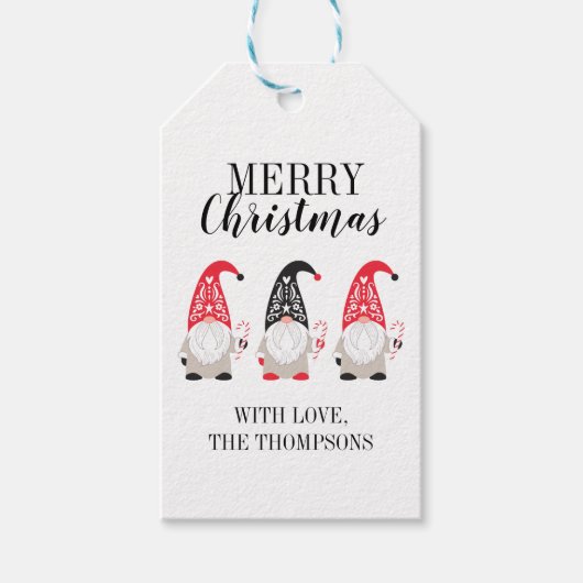 可愛パーソナライズされたいクリスマス格言 ギフトタグ (正面)