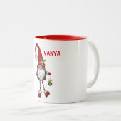 可愛パーソナライズされたいクリスマス格言 ツートーンマグカップ (正面右)