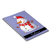 可愛パーソナライズされたいクリスマス雪だるま ノートブック (右側)