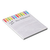 可愛パーソナライズされたいクレヨン水彩先生ギフト ノートパッド (アングル)