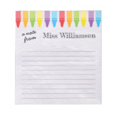 可愛パーソナライズされたいクレヨン水彩先生ギフト ノートパッド (正面)