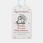 可愛パーソナライズされたいグラウンドホッグの日の写真と名前 ギフトタグ (裏面)