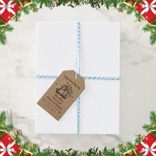 可愛パーソナライズされたいグラウンドホッグの日の写真と名前 ギフトタグ