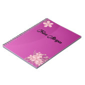 可愛パーソナライズされたいグラデーション紫 ノートブック (左側)