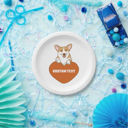 可愛パーソナライズされたいコーギパピードッグ ペーパープレート (パーティー)