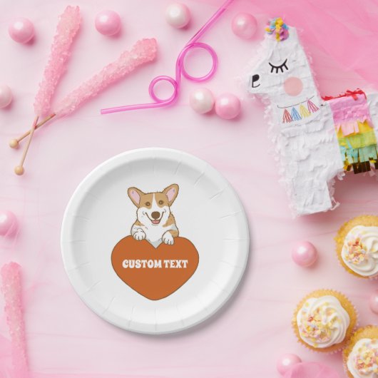 可愛パーソナライズされたいコーギパピードッグ ペーパープレート (パーティー)