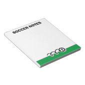可愛パーソナライズされたいサッカーボール付きメモ帳デザイン ノートパッド (アングル)
