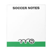 可愛パーソナライズされたいサッカーボール付きメモ帳デザイン ノートパッド (正面)
