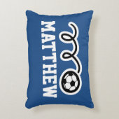 可愛パーソナライズされたいサッカーボール付き子ども枕 アクセントクッション (正面(垂直))