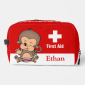 可愛パーソナライズされたいサル応急処置キットバッグ ドップキット (正面)