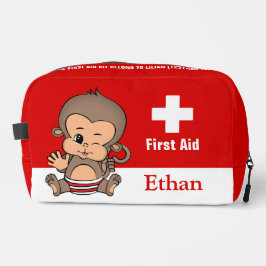 可愛パーソナライズされたいサル応急処置キットバッグ ドップキット