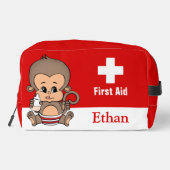 可愛パーソナライズされたいサル応急処置キットバッグ ドップキット (裏面)