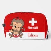 可愛パーソナライズされたいサル応急処置キットバッグ ドップキット (正面)