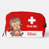 可愛パーソナライズされたいサル応急処置キットバッグ ドップキット (裏面)