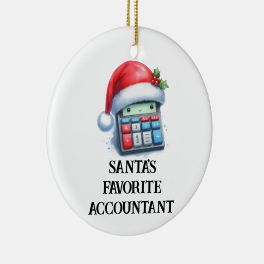 可愛パーソナライズされたいサンタの会計お気に入りの士 セラミックオーナメント (右)