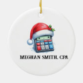 可愛パーソナライズされたいサンタの会計お気に入りの士 セラミックオーナメント (裏面)