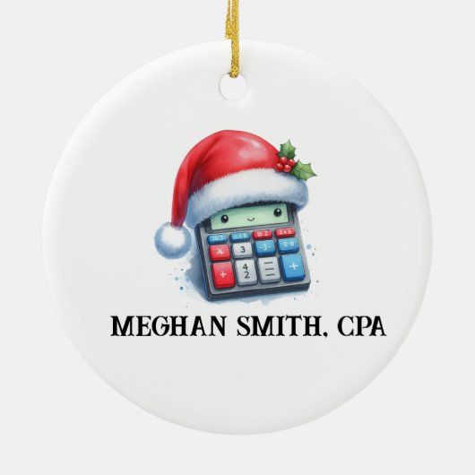 可愛パーソナライズされたいサンタの監お気に入りの査役 セラミックオーナメント (裏面)