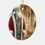 可愛パーソナライズされたいサンタ弁護士 セラミックオーナメント (右)