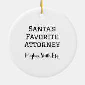 可愛パーソナライズされたいサンタ弁護士 セラミックオーナメント (裏面)