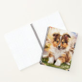 可愛パーソナライズされたいシェットランド・ シープドッグ子犬 ノートブック (内部)