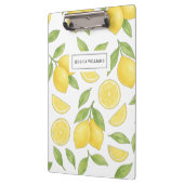 可愛パーソナライズされたいシックな水彩色レモンパターン クリップボード (左)