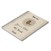 可愛パーソナライズされたいシックな金ゴールドバードリネン ノートブック (左側)