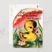 可愛パーソナライズされたいシック春はがき ポストカード (正面/裏面)