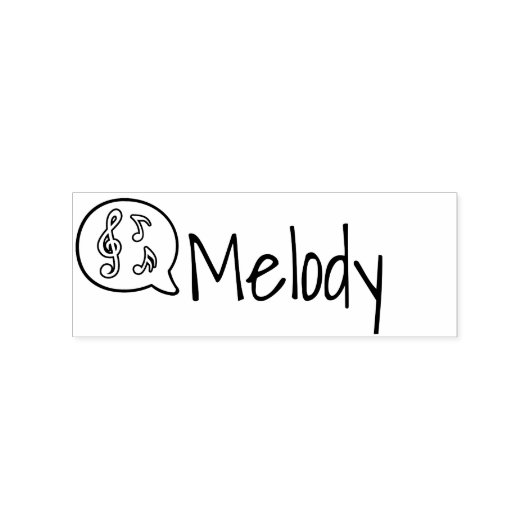 可愛パーソナライズされたいシンプルクレフ、 音符記号記号名 ラバースタンプ (インプリント)