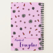 可愛パーソナライズされたいシンプルフローラユニコーン ノートブック (裏面)