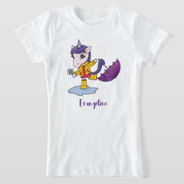 可愛パーソナライズされたいシンプルフローラユニコーン Tシャツ