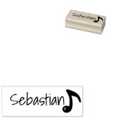 可愛パーソナライズされたいシンプルミュージカル音符の名前 ラバースタンプ (押印)