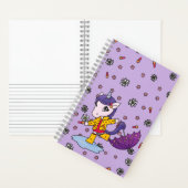 可愛パーソナライズされたいシンプル紫フローラユニコーン ノートブック (内側)