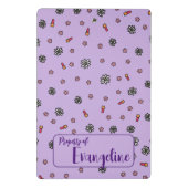 可愛パーソナライズされたいシンプル紫フローラユニコーン ミニクリップボード (裏面)