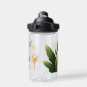 可愛パーソナライズされたいジャングル動物の子ども ウォーターボトル (背面)