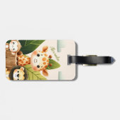 可愛パーソナライズされたいジャングル動物の子ども ラゲッジタグ (裏面横)