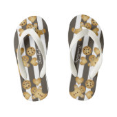 可愛パーソナライズされたいジンジャーブレッドマン キッズビーチサンダル (フットベッド)